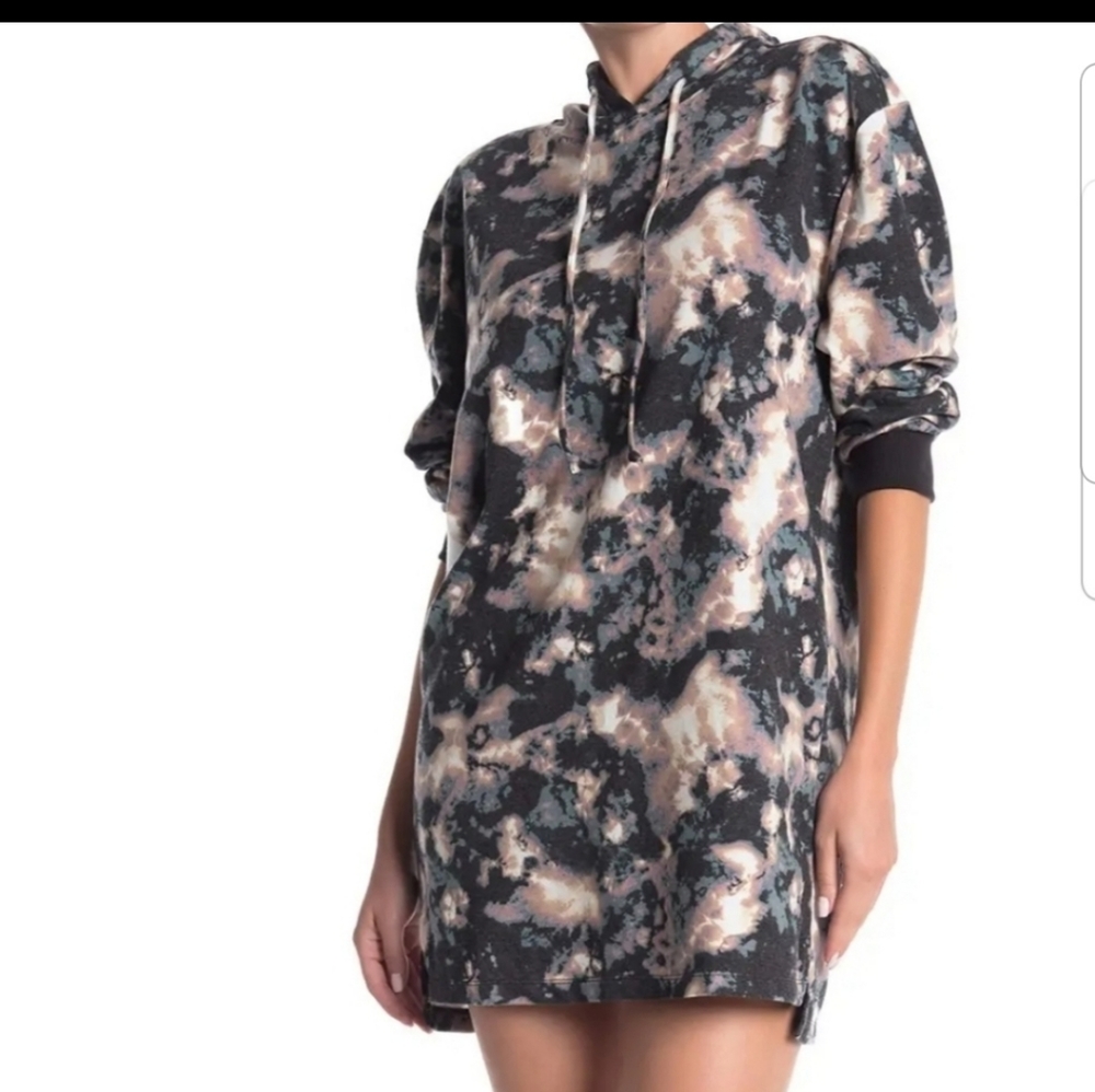 Abound Tie-Dye Hooded Sweatshirt Dress SZ S NWT